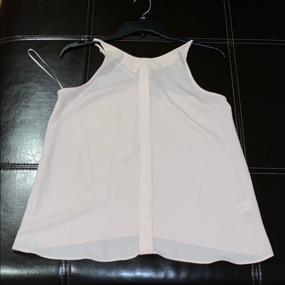 Lauren Conrad pale pink chiffon faux collar tank